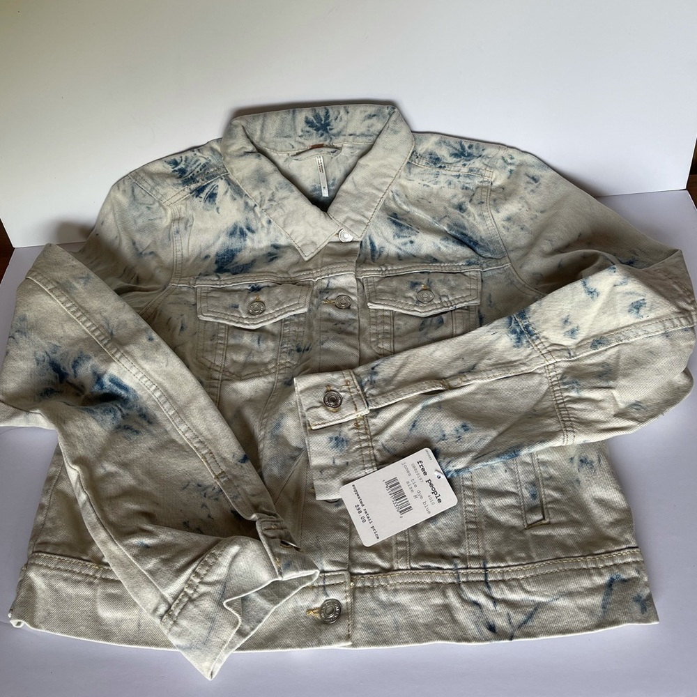 Free People Denim Jacket Tie Dye